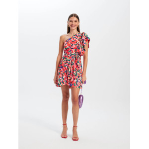 VEGA - VESTIDO CORTO ASIMÉTRICO ESTAMPADO