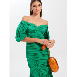 BOMBÓN NARANJA - BOLSO EFECTO NACARADO NARANJA