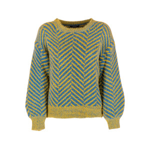Knitwear over fit with geometric jacquard effect